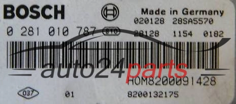 MOTORSTEUERGERÄT ECU STEUERGERAT RENAULT MASTER 2.2 DCI BOSCH 0281010787, 0 281 010 787 HOM8200091428 8200132175