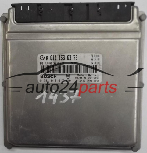ECU CENTRALITA DE MOTOR MERCEDES SPRINTER 2.2 220 CDI A6111536379, A 611 153 63 79, 6111536379, BOSCH 0281010617, 0 281 010 617 