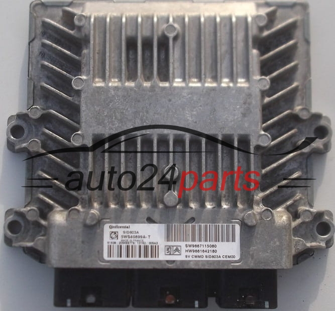 CALCULATEUR MOTEUR CITROEN PEUGEOT 2.0 HDI CONTINENTAL 5WS40899A-T,  SW 9667115080