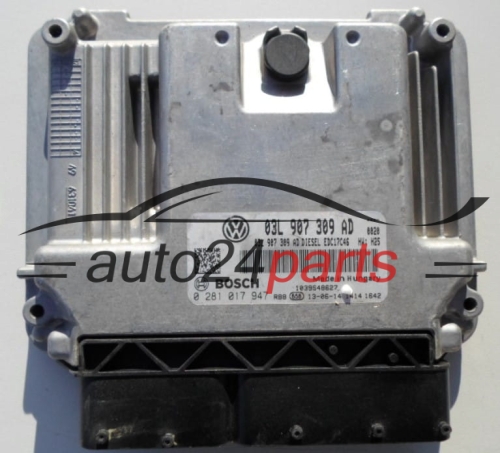CALCULATEUR MOTEUR AUDI VOLKSWAGEN 2.0 DTI BOSCH 0 281 017 947,  03L 907 309 AD