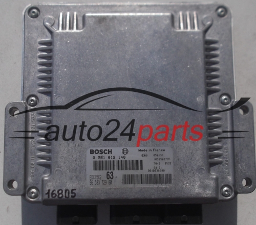 PEUGEOT 307 2.0 HDI, BOSCH 0 281 012 140, 0281012140, 96 583 729 80, 9658372980, 9640938680, 1039S08795, EDC15C2 63