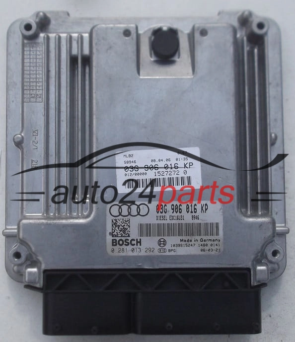 ECU ENGINE CONTROLLER AUDI A4 2.0 TDI BOSCH 0 281 013 292, 0281013292, 03G 906 016 KP, 03G906016KP, EDC16U31 