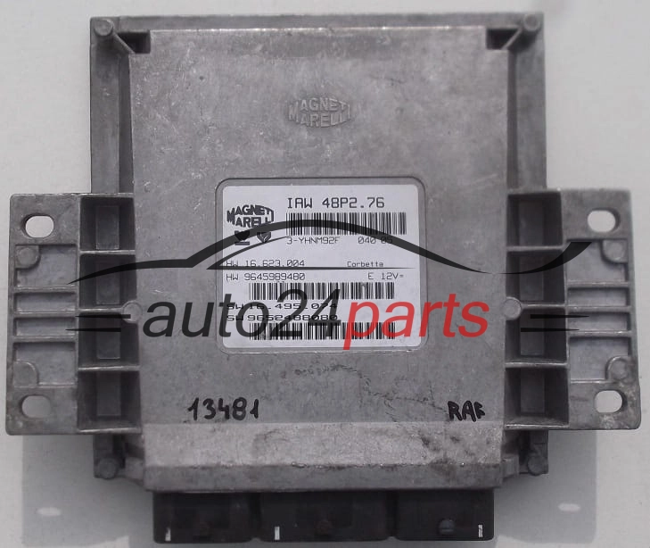 Μονάδα Ελέγχου Κινητήρα PEUGEOT 206 MAGNETI MARELLI IAW 48P2.76, IAW48P276, HW 16.623.004, 16623004, 9645989480, SW 16.495.074, 16495074, 9652488080 