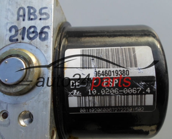 POMPE HYDRAULIQUE ET CALCULATEUR d'ABS CITROEN C5 9646019380, ATE 10.0206-0067.4