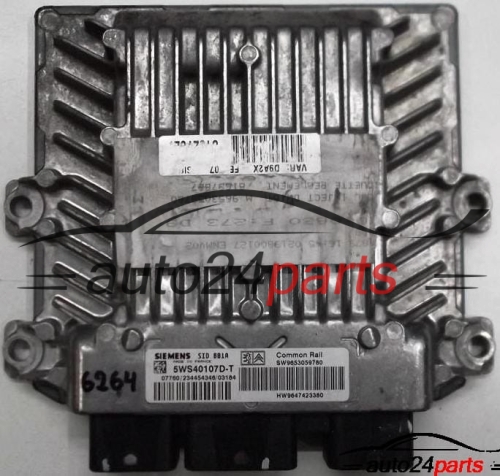 ECU ENGINE CONTROLLER CITROEN PEUGEOT 2.0 HDI 5WS40107D-T, SW9653059780, HW9647423380 