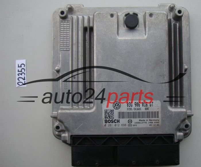 Μονάδα Ελέγχου Κινητήρα SKODA SUPERB 2.0 TDI BOSCH 0 281 012 698, 0281012698, 03G 906 016 GT, 03G906016GT, EDC16U31
