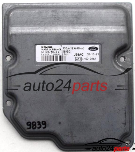 ECU ENGINE CONTROLLER FORD FIESTA, SIEMENS S110678003 D, S110678003D, 1S6A-12A650-AD, 1S6A12A650AD