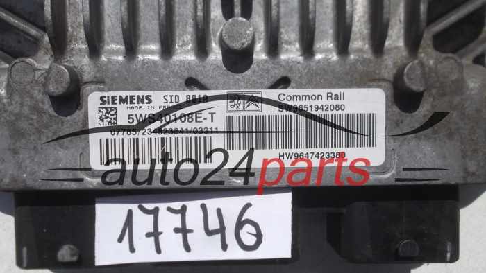 MOTORSTEUERGERÄT ECU STEUERGERAT CITROEN BERLINGO 2.0 HDI SIEMENS 5WS40108E-T,  SW9651942080, HW9647423380