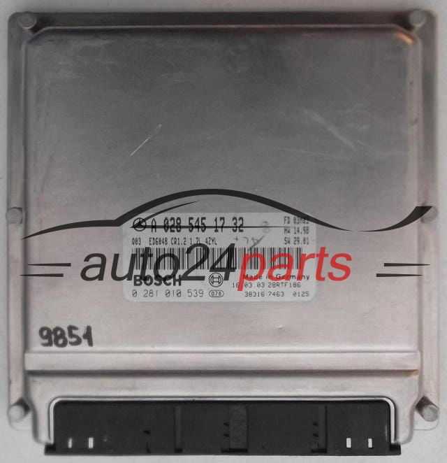 KOMPUTER STEROWNIK SILNIKA MERCEDES VANEO 1.7 170 CDI BOSCH 0281010539