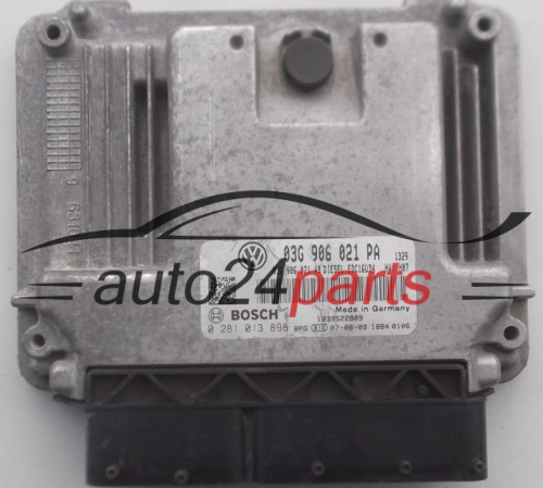  SEAT LEON 1.9 TDI BLS 03G 906 021 PA, 03G906021PA, BOSCH 0 281 013 898, 0281013898, DIESEL EDC16U34 WH: H07, 1039S22809