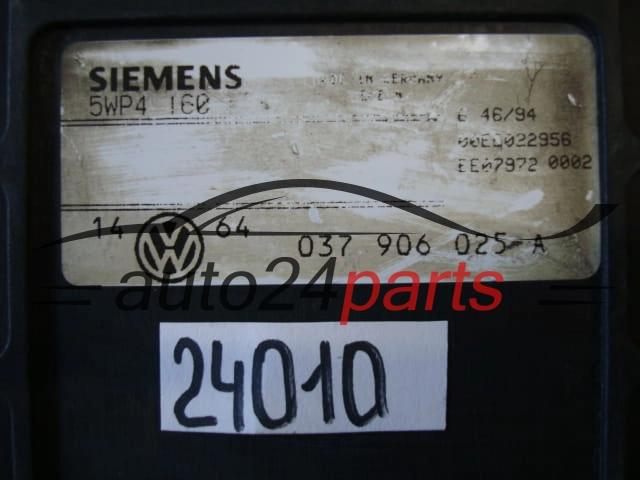 KOMPUTER STEROWNIK SILNIKA VW VOLKSWAGEN GOLF 2.0, SIEMENS 5WP4 160, 5WP4160, 037 906 025 A, 037906025A