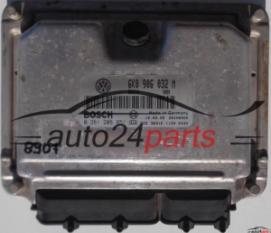 ECU CENTRALITA DE MOTOR SEAT, VW VOLKSWAGEN CADDY 1.4, BOSCH 0 261 206 651, 0261206651, 6K0 906 032 M, 6K0906032M 