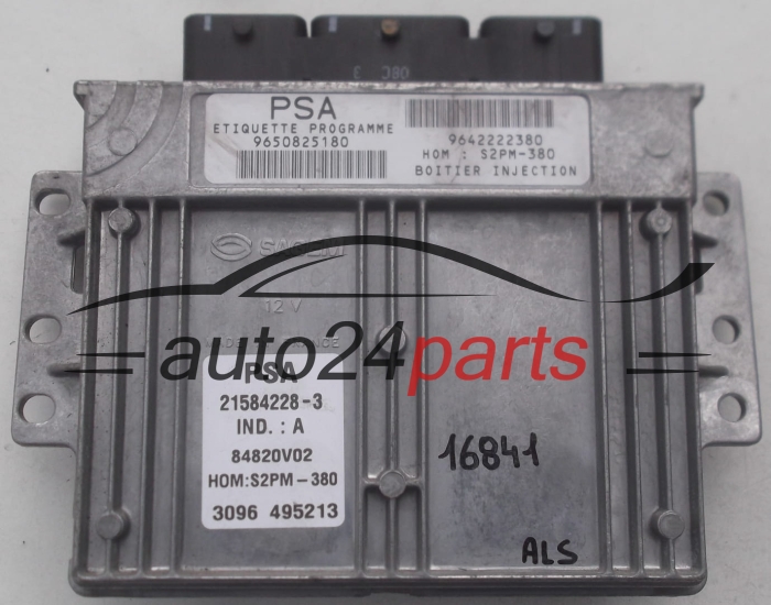 ECU CENTRALITA DE MOTOR CITROEN C3 1.4 8V SAGEM 21584228-3, 215842283, 9650825180, 9642222380, 84820V02
