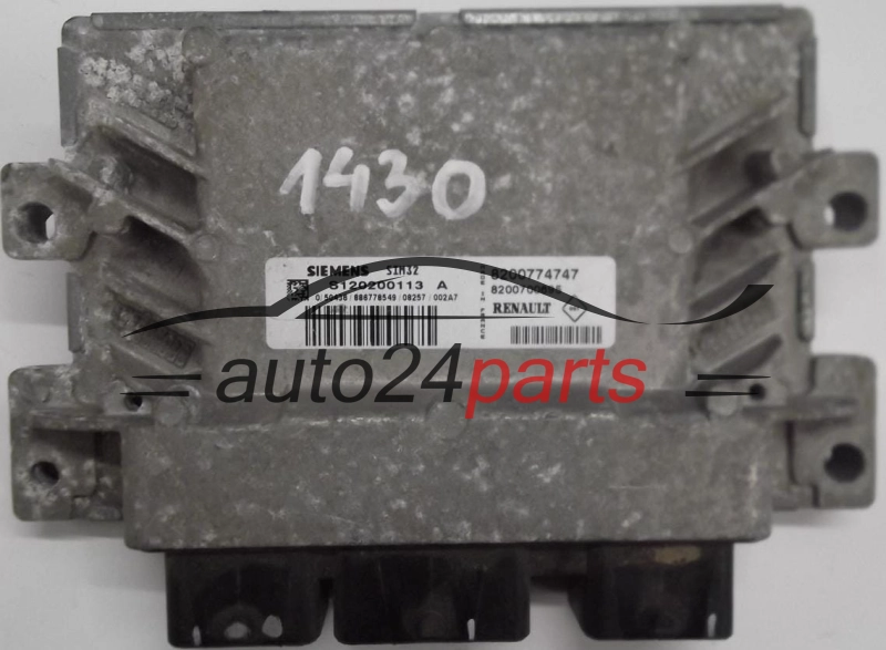 CENTRALINA MOTORE RENAULT TWINGO 1.2 SIEMENS S120200113A, S120200113 A, 8200774747, 8200700695