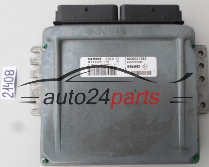 KOMPUTER STEROWNIK SILNIKA RENAULT CLIO 1.2 SIEMENS S118301118 A, S118301118A, 8200374254, 8200282007