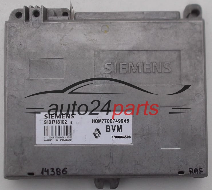 CENTRALINA DO MOTORE RENAULT CLIO 1.4, SIEMENS S101718102 E, S101718102E, HOM7700749946, 7700864508
