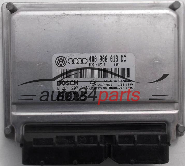 KOMPUTER STEROWNIK SILNIKA AUDI A4 A6 VW VOLKSWAGEN PASSAT 1.8T 1.8 TURBO 4B0906018DC, 4B0 906 018 DC, BOSCH 0261207636, 0 261 207 636, 26SA7869