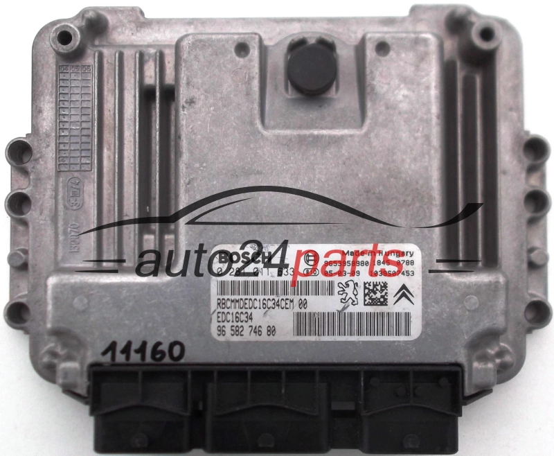 ECU CENTRALITA DE MOTOR CITROEN PEUGEOT 407 1.6 HDI BOSCH 0 281 011 633, 0281011633, 96 582 746 80, 9658274680, 9653958980