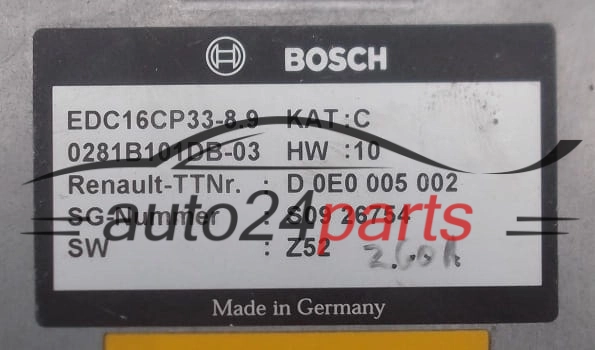 CALCULATEUR MOTEUR NISSAN QUASHQUAI 2.0 DCI BOSCH 0281B101DB-03