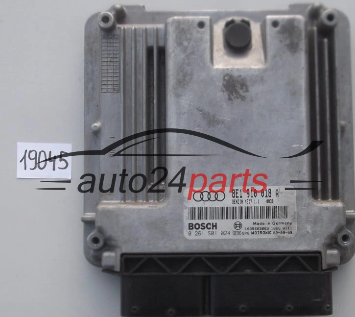 KOMPUTER STEROWNIK SILNIKA AUDI A4 2.0 TFSI BOSCH 0 261 S01 024, 0261S01024, 8E1 910 018 A, 8E1910018A, 8E1910018D, MED7.1.1