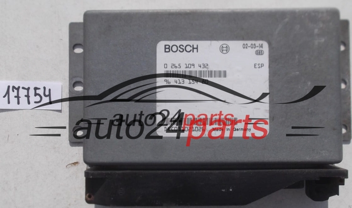 CALCULATEUR MOTEUR ESP PEUGEOT BOSCH 0 265 109 432, 0265109432, 96 413 154 80, 9641315480 