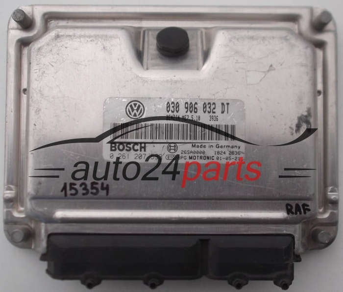 ECU CENTRALITA DE MOTOR VW VOLKSWAGEN POLO LUPO CADDY 1.4 030906032DT, BOSCH 0 261 207 593, 0261207593, 26SA0000 1824 0420, BENZIN ME7.5.10 3936