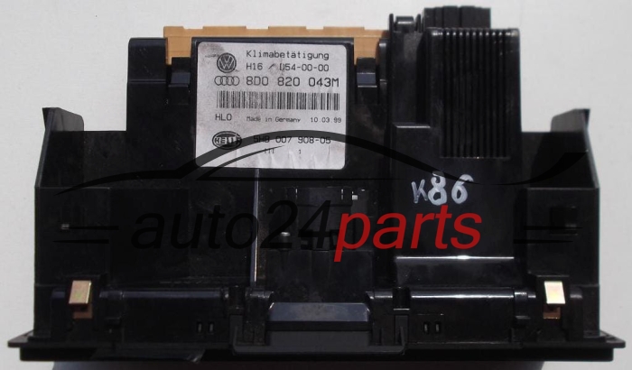 PANEL OGRZEWANIA STEROWNIK NAWIEWU REGULATOR KLIMATRONIK VOLKSWAGEN AUDI A4 8D0 820 043 M / 8D0820043M / 5HB 007 908-05 / 5HB00790805