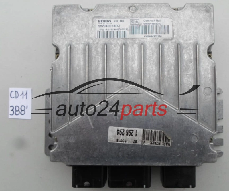 Μονάδα Ελέγχου Κινητήρα CITROEN PEUGEOT 2.0 HDI 5WS40023D-T, 5WS40023DT, SW9644803380, SID 801