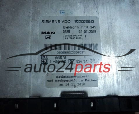 CENTRALINA DO MOTORE MAN TGA SIEMENS A2C53259033, 81.25805.7088, 81258057088