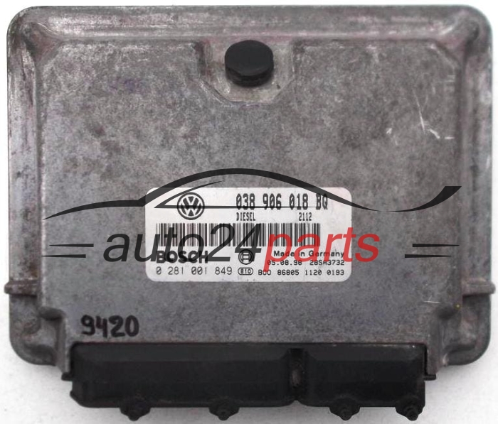 KOMPUTER STEROWNIK SILNIKA SKODA OCTAVIA 1.9 TDI AGR 038906018BQ, 038 906 018 BQ, BOSCH 0 281 001 849, 0281001849, DIESEL 2112, 28SA3732 