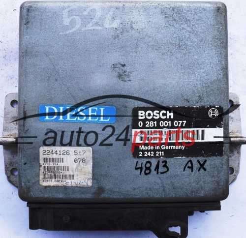 ECU ENGINE CONTROLLER BMW E34 525 2.4 TD BOSCH 0281001077, 0 281 001 077, 2242211, 2 242 211