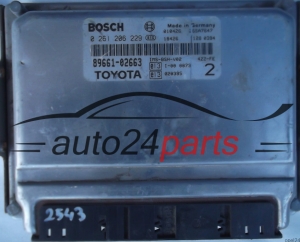 ECU CENTRALITA DE MOTOR TOYOTA COROLLA 1.4 4ZZ-FE 89661-02663 8966102663 BOSCH 0261206229, 0 261 206 229