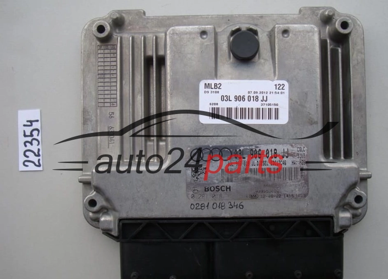 Μονάδα Ελέγχου Κινητήρα AUDI A5 2.0 TDI BOSCH 0 281 018 346, 0281018346, 03L 906 018 JJ, 03L906018JJ, EDC17C46