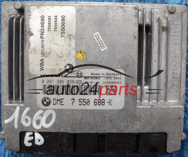 MOTORSTEUERGERÄT ECU STEUERGERÄT BMW E81 E87 116 1.6 BOSCH 0261209036, 0 261 209 036, DME 7 550 688 -01, 7550688, 755068801, DME7550688