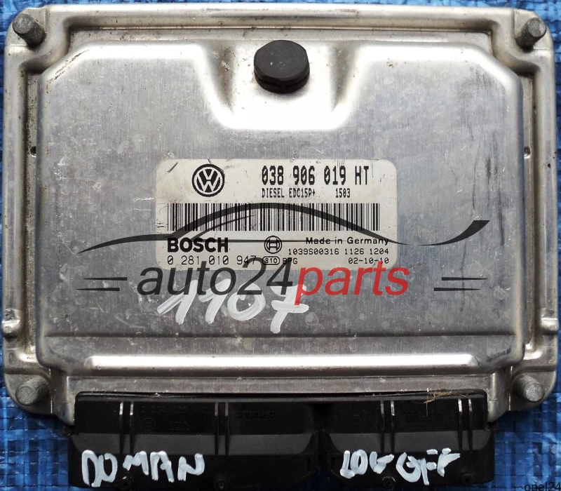 MOTORSTEUERGERÄT ECU STEUERGERÄT SEAT IBIZA 1.9 TDI 038906019HT, BOSCH 0281010947, 1039S00316 