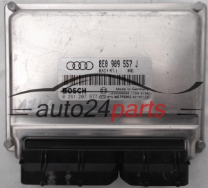 ECU ENGINE CONTROLLER AUDI A4 A6 2.0 ALT 8E0909557J, 8E0 909 557 J, BOSCH 0261207977, 0 261 207 977 BENZIN ME7.5