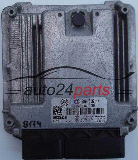 VW VOLKSWAGEN TOURAN 2.0 TDI 03G 906 016 HK, 03G906016HK, BOSCH 0 281 012 251, 0281012251, DIESEL EDC16U1 7000, 1039S07795