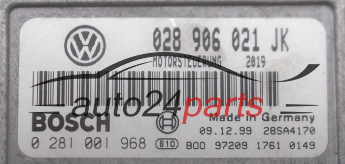Μονάδα Ελέγχου Κινητήρα VOLKSWAGEN SHARAN 1.9 TDI BOSCH 0 281 001 968, 028 906 021 JK