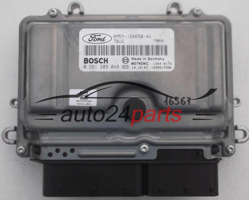 Μονάδα Ελέγχου Κινητήρα FORD FOCUS 2.5 T BOSCH 0 261 209 048, 0261209048, 6M5Y-12A650-AG, 6M5Y12A650AG