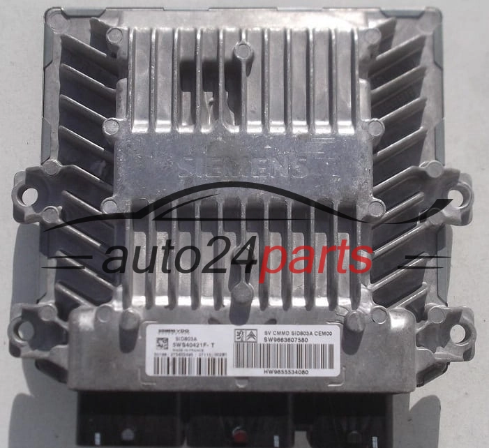 Μονάδα Ελέγχου Κινητήρα CITROEN PEUGEOT 1.6 HDI SIEMENS VDO 5WS40421F-T, 5WS40421FT, SW9663607580, HW9655534080, SID803A
