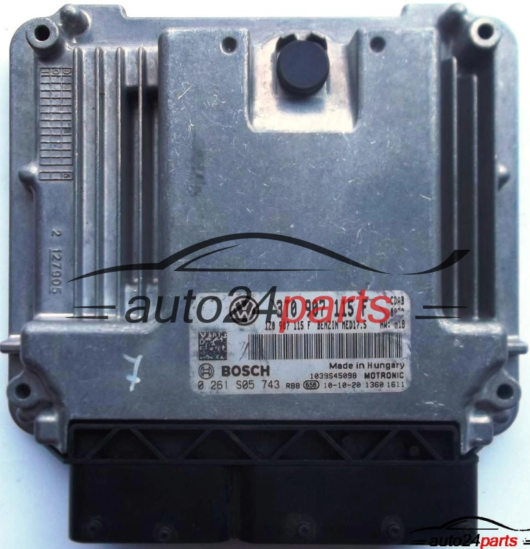MOTORSTEUERGERÄT ECU STEUERGERÄT SKODA OCTAVIA 1.8 TSI 3T0907115F, 3T0 907 115 F, 1Z0907115F, 1Z0 907 115 F, BOSCH 0261S05743, 0 261 S05 743