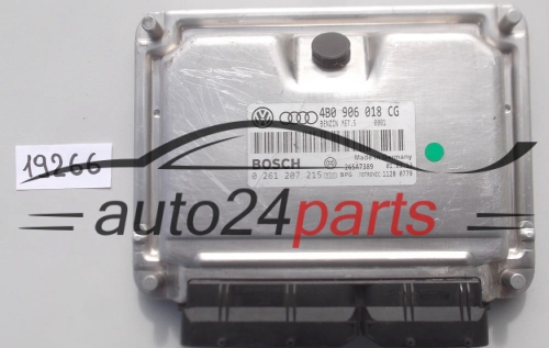 KOMPUTER STEROWNIK SILNIKA AUDI A4 A6 VW VOLKSWAGEN PASSAT 1.8T 1.8 TURBO 4B0906018CG, 4B0 906 018 CG, BOSCH 0261207215, 0 261 207 215, BENZIN ME7.5 0002, 26SA7389