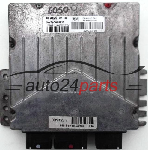 CENTRALINA MOTORE CITROEN C5 2.0 HDI SIEMENS 5WS40023E-T, 5WS40023ET, SW 9646529580, HW 9644302380