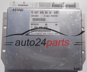 ABS STEROWNIK ESP+BAS MERCEDES W168 A0275456032, 0275456032, A 027 545 60 32 BOSCH 0265109449, 0 265 109 449 - 15440