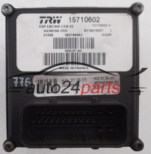 ABS POMPA CENTRALINA PEUGEOT 407 TRW 15710602, 15710502-A,  SIEMENS VDO S118676001 L