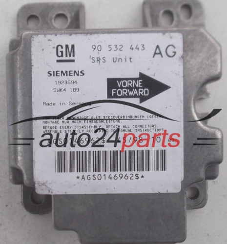 Unidade de controle do airbag OPEL CORSA B GM 90 532 443 AG, SIEMENS 5WK4189