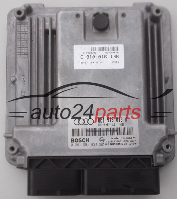 MOTORSTEUERGERÄT ECU STEUERGERÄT  AUDI A4 2.0 TFSI BOSCH 0 261 S01 024,  8E1 910 018 A
