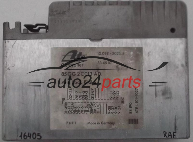 CENTRALINA ABS FORD SIERRA GRANADA SCORPIO ATE 10.0911-0020.4, 10091100204, 85GG2C013AD 
