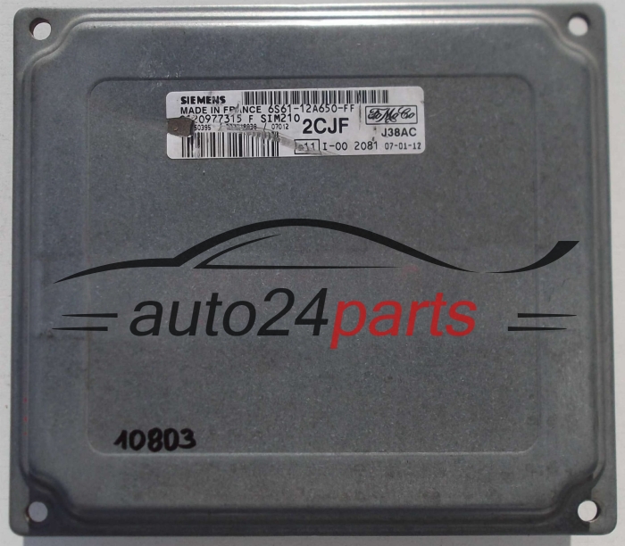 Μονάδα Ελέγχου Κινητήρα FORD FIESTA SIEMENS S120977315 F,  FoMoCo 6S61-12A650-FF,  2CJF