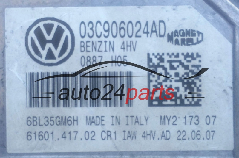 Μονάδα Ελέγχου Κινητήρα VOLKSWAGEN POLO 1.4 MAGNETI MARELLI IAW 4HV.AD,  03C 906 024 AD, 61601.417.02